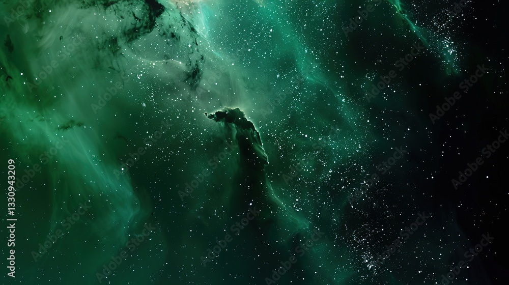 Fototapeta premium Outer_space_green_galactic_background