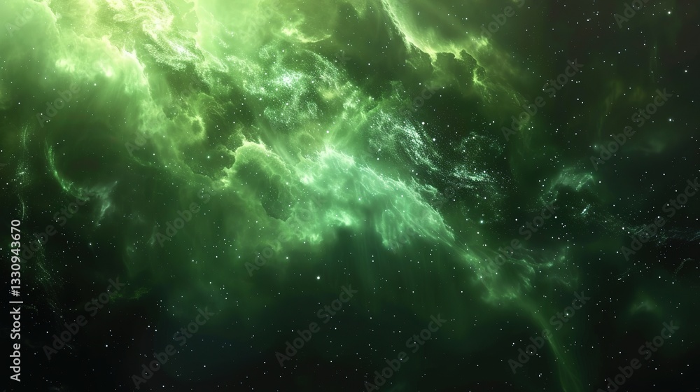 Fototapeta premium Outer_space_green_galactic_background