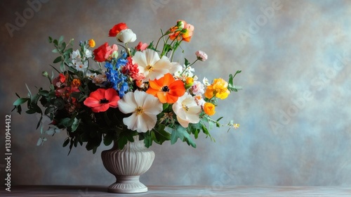 Wallpaper Mural Vibrant Spring Bouquet in a Classic Urn Torontodigital.ca