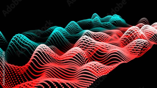 Puffed: Particle sphere box wave color geometry shape object landscape abstract formation generative animation art generative technology Design Motion
