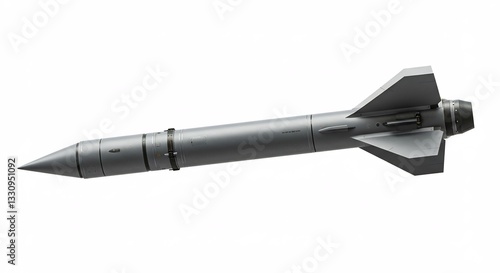 Wallpaper Mural 精密なミサイル模型 白背景にて輝く. AI Generated Torontodigital.ca