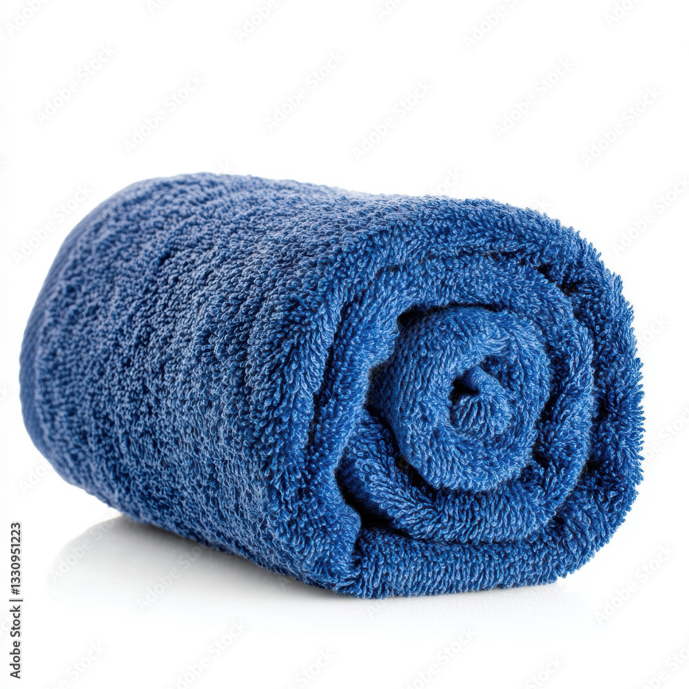 custom made wallpaper toronto digitalRolled blue towel isolated on white background, perfect for bathroom and spa use