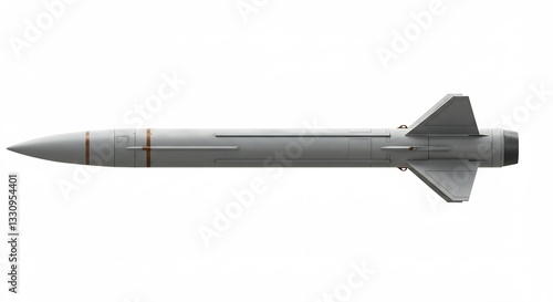 Wallpaper Mural 精密なミサイル模型 白背景で輝く精密描写. AI Generated Torontodigital.ca