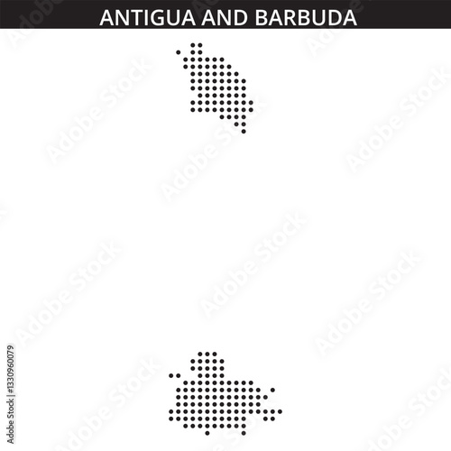 Antigua and Barbuda map in dots