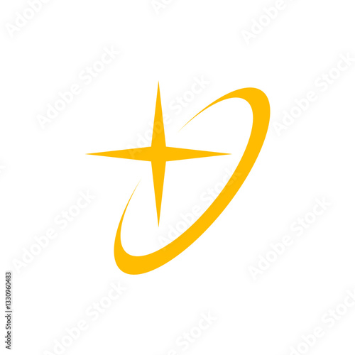 gold star shiny element in retro futuristic