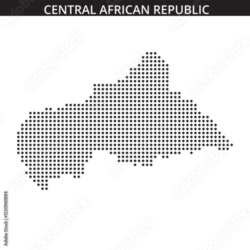 Central African Republic map in dots