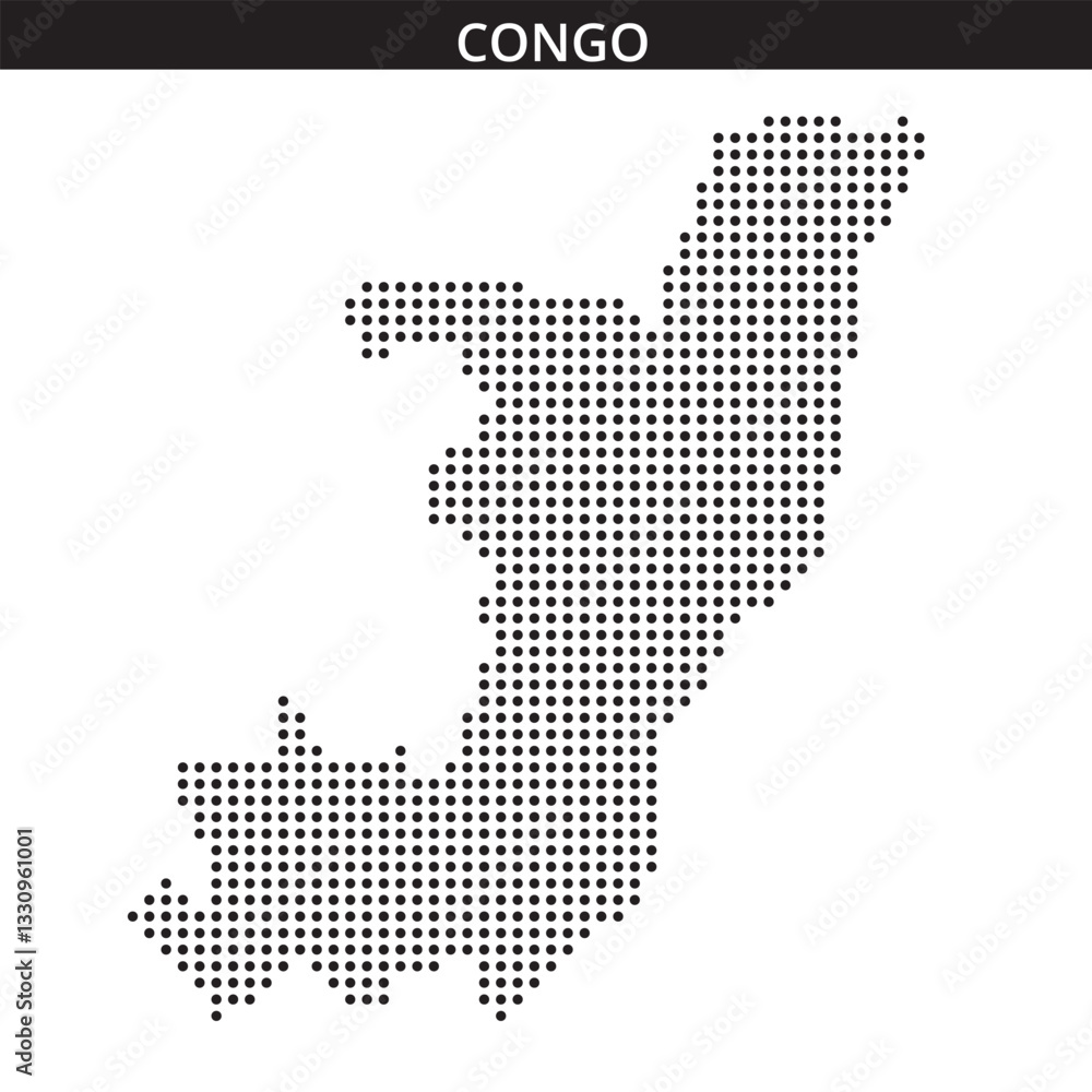 Obraz premium Congo map in dots