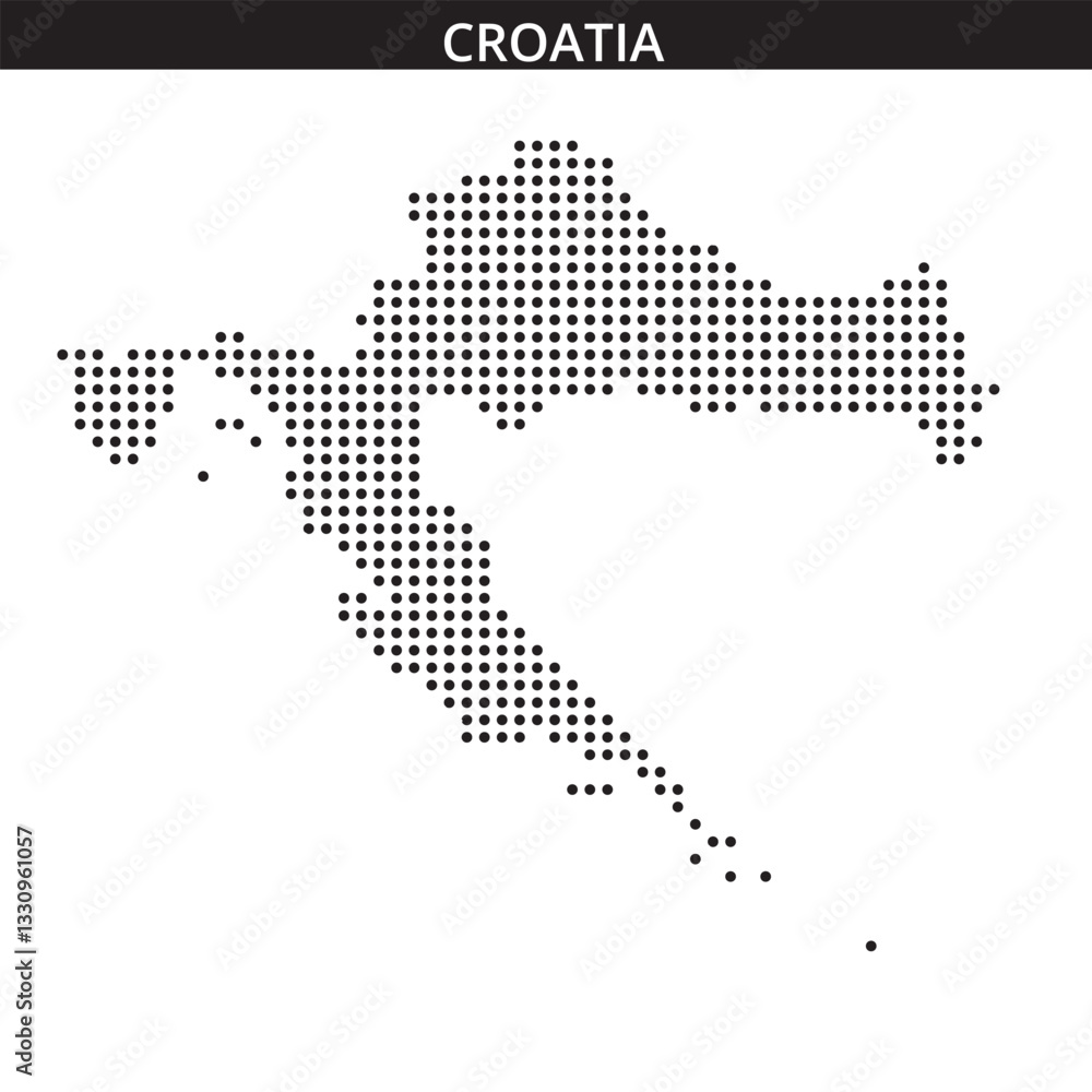 Obraz premium Croatia map in dots