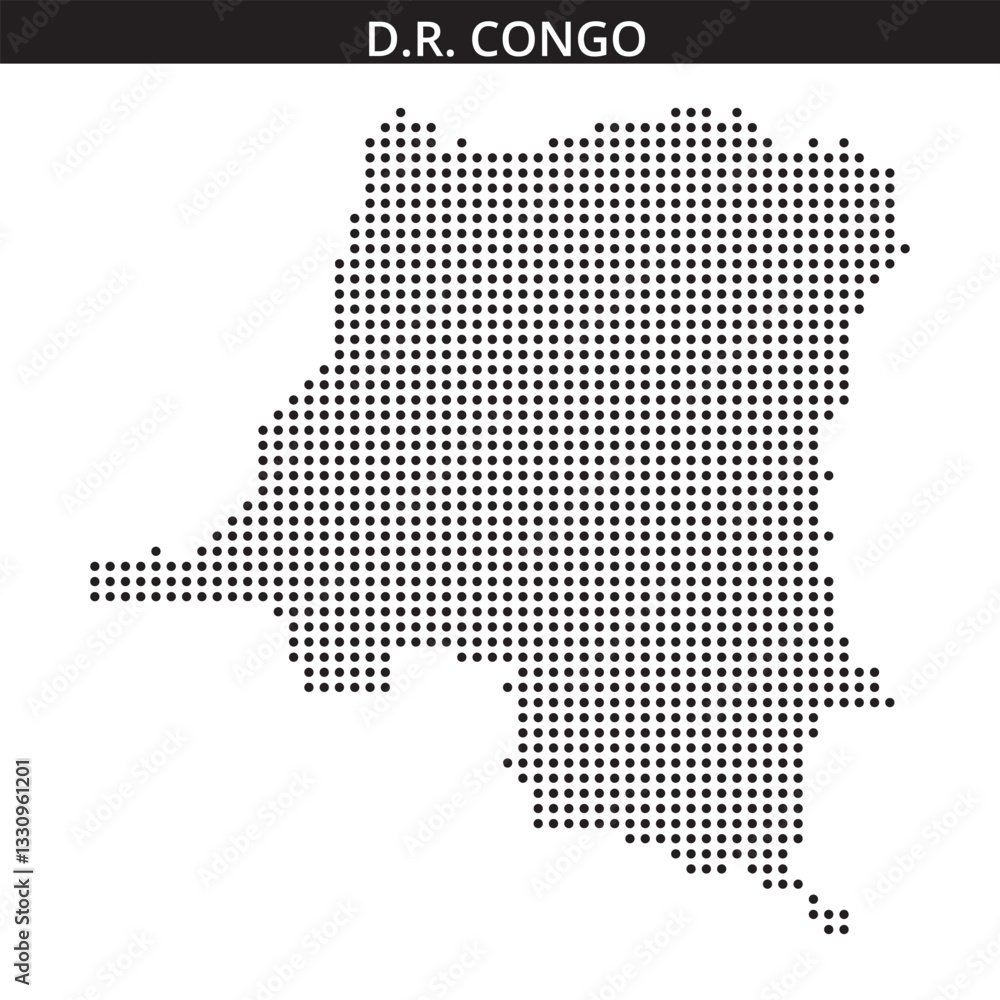Fototapeta premium D.R. Congo map in dots
