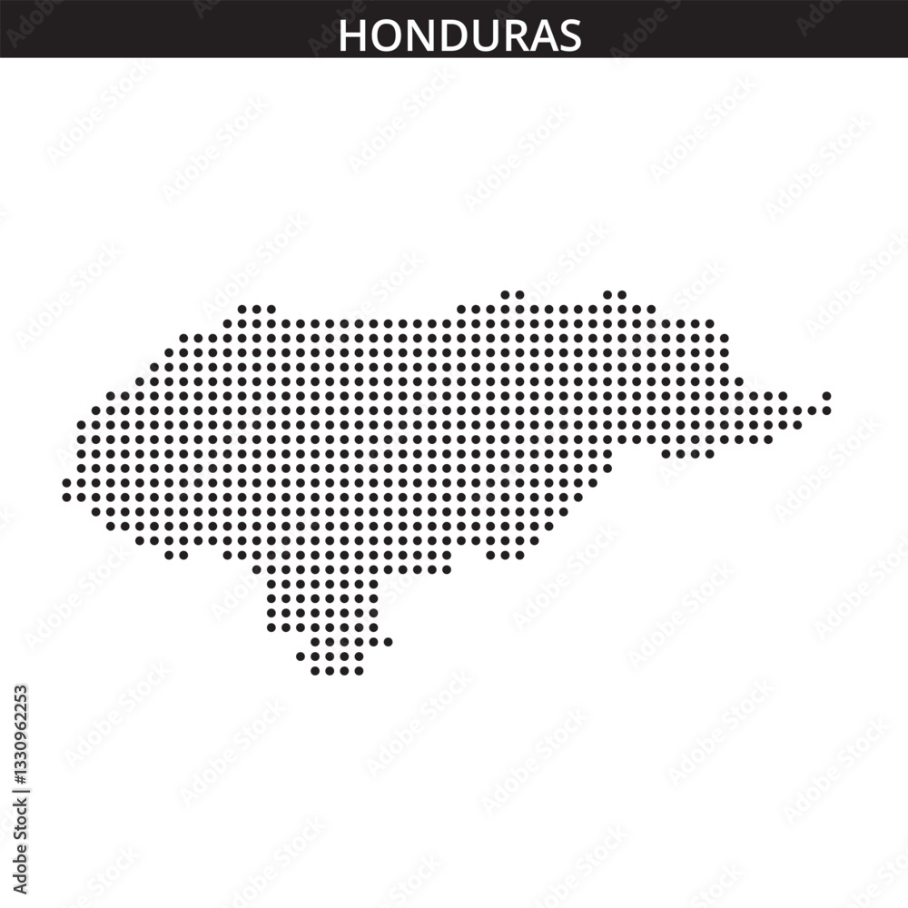 Fototapeta premium Honduras map in dots