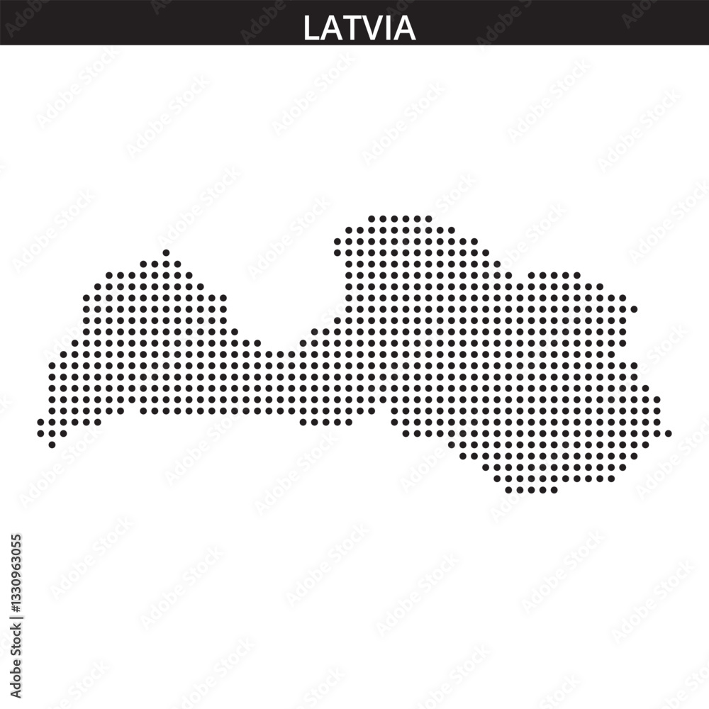 Obraz premium Latvia map in dots