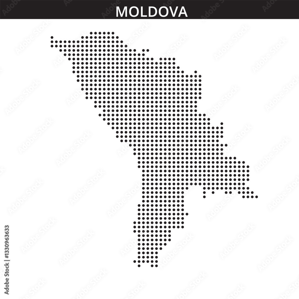 Obraz premium Moldova map in dots