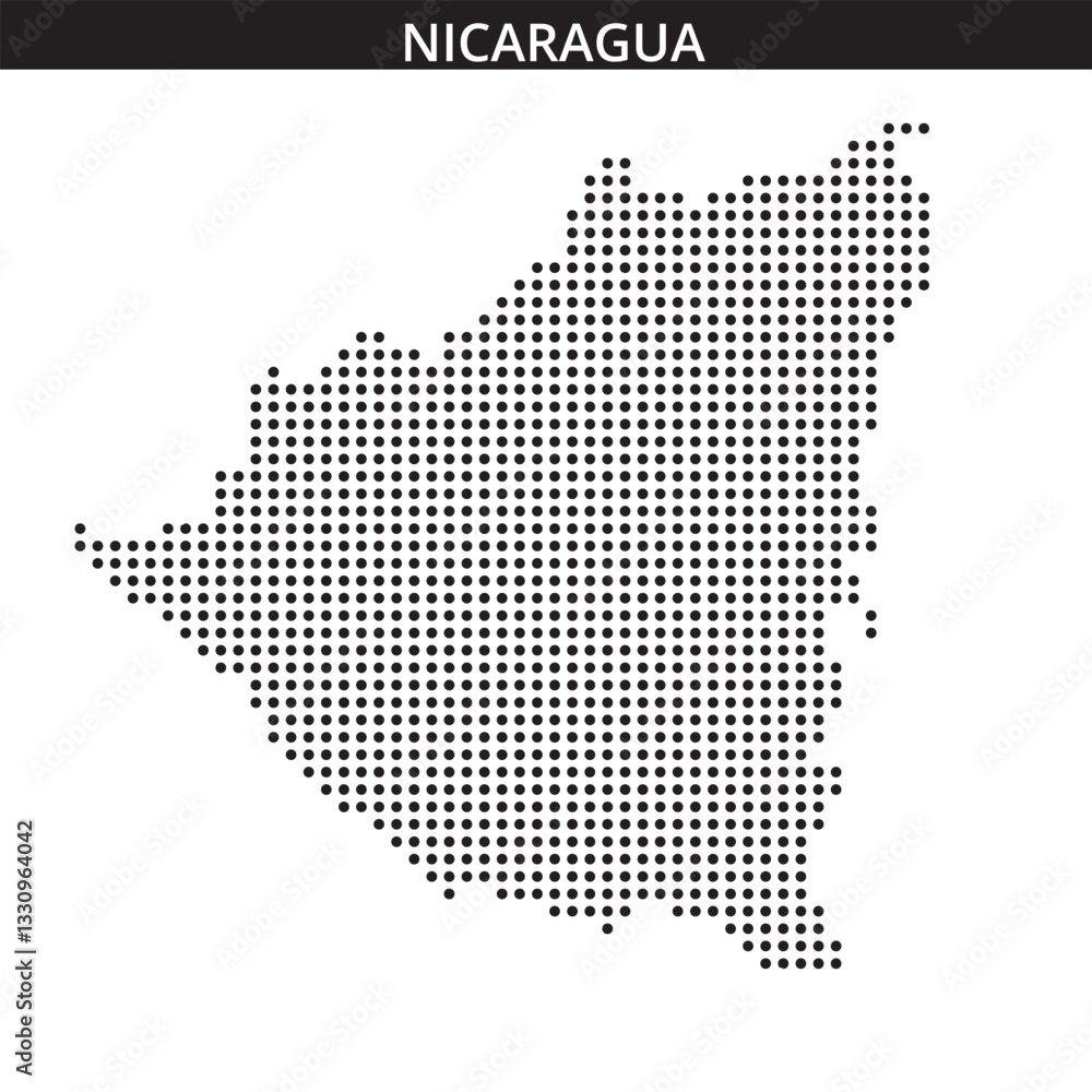 Fototapeta premium Nicaragua map in dots