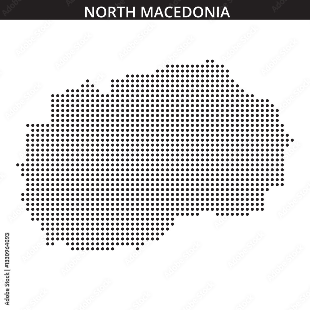 Fototapeta premium North Macedonia map in dots
