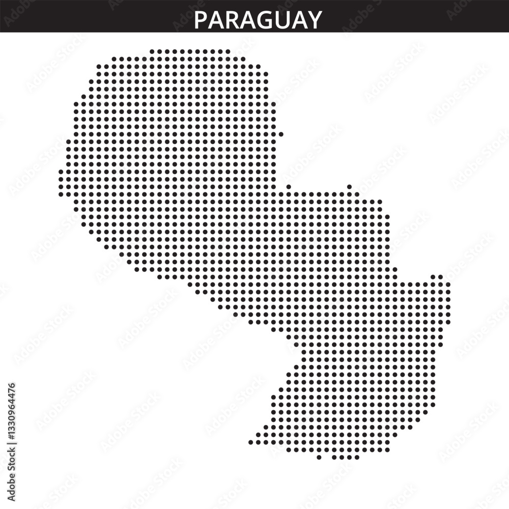 Obraz premium Paraguay map in dots