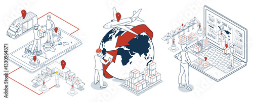 Worldwide delivery services are powered by global logistics, offering customers various shipping options and streamlined online order management.