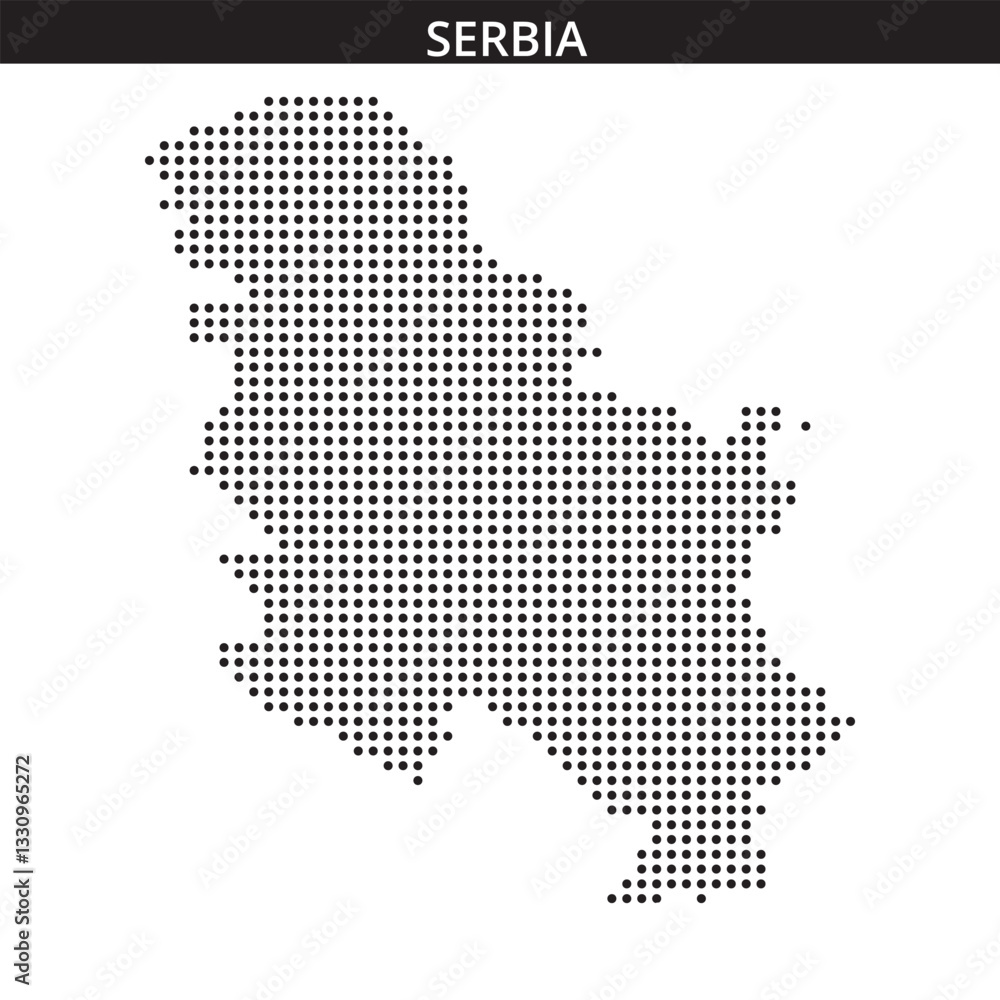 Obraz premium Serbia map in dots