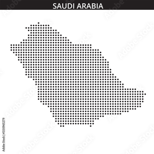 Saudi Arabia map in dots