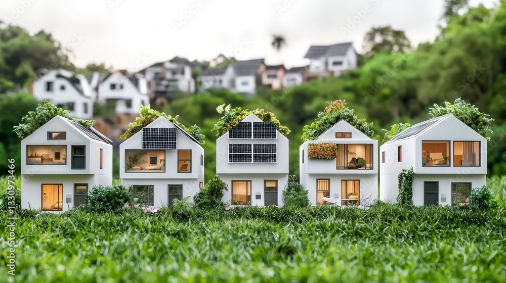 Eco Friendly Modern Houses Sustainable Living Green Roof Solar Panels Eco Friendly Modern Houses Sustainable Living Green Roof Solar Panels