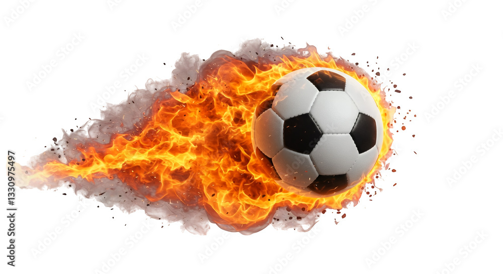 Fototapeta premium Fiery Soccer Ball: A Dynamic Image for Sport Enthusiasts