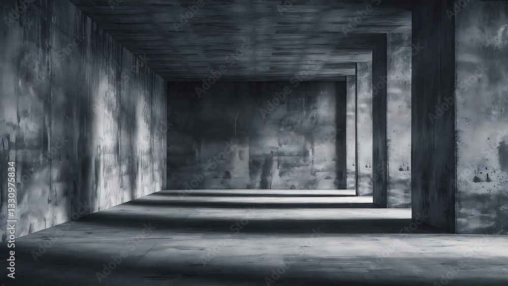 Empty grey large empty textured concrete grunge wall room with natural shadow Empty grey large empty textured concrete grunge wall room with natural shadow