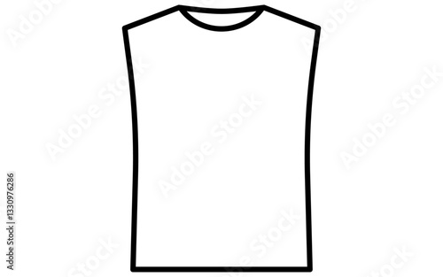 メンズの肌着タンクトップ、白黒のシンプルな線画アイコン