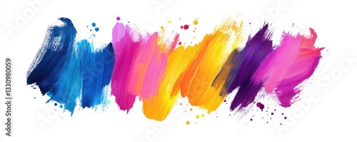 Wallpaper Mural Vibrant Rainbow Paint Strokes Abstract Art Torontodigital.ca