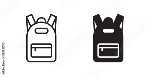 Backpack icon outlined icon vector collection.