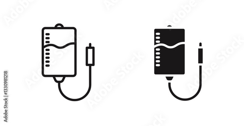 Blood transfusion icon outlined icon vector collection.