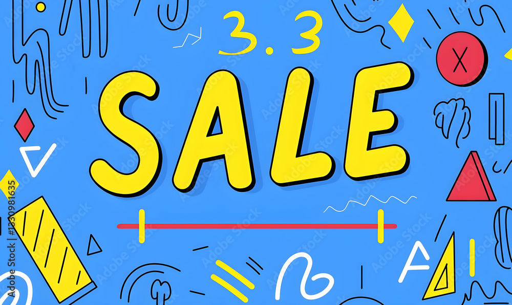 Fototapeta premium Bright and Colorful Sale Advertisement Background with Graphics