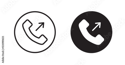 Call outgoing icon outlined icon vector collection.