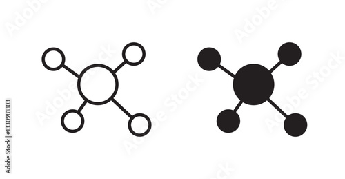 Chart connected icon outlined icon vector collection.