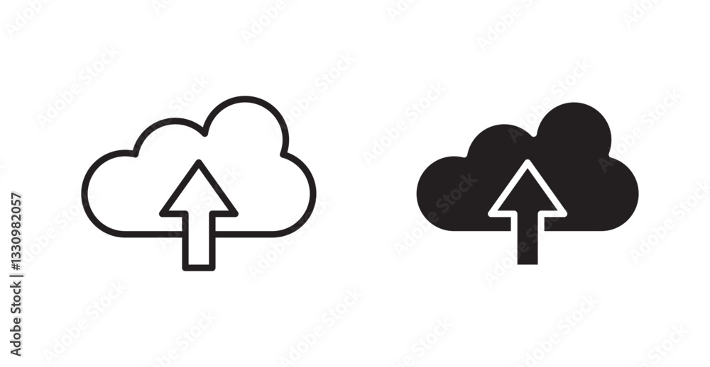 Cloud upload icon outlined icon vector collection. Cloud upload icon outlined icon vector collection.