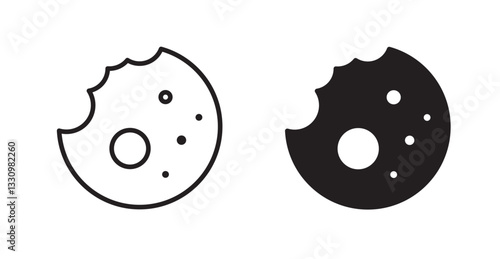 Cookie icon outlined icon vector collection.