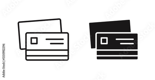 Credit card icon outlined icon vector collection.