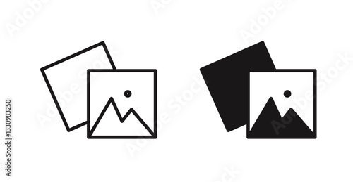 Gallery icon outlined icon vector collection.
