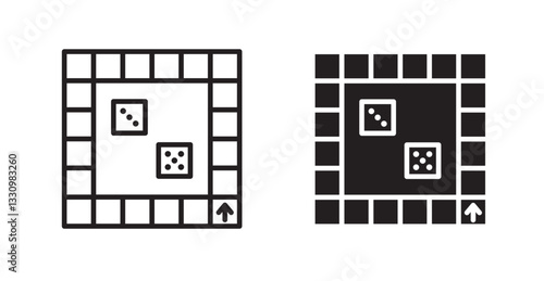 Game board icon outlined icon vector collection.