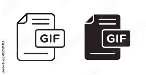 Gif icon outlined icon vector collection.