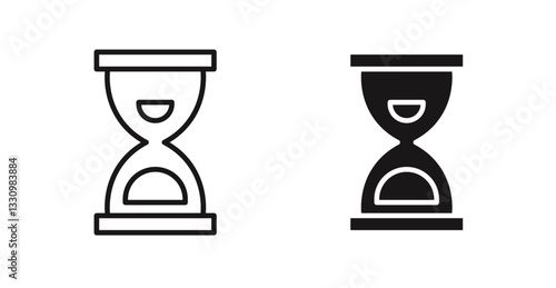Hourglass end icon outlined icon vector collection.