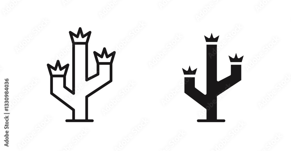 Joshua tree icon outlined icon vector collection. Joshua tree icon outlined icon vector collection.