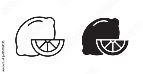Lemon icon outlined icon vector collection.