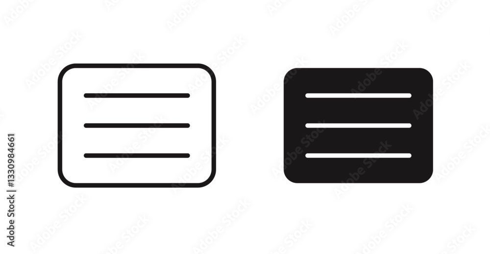 Menu icon outlined icon vector collection. Menu icon outlined icon vector collection.