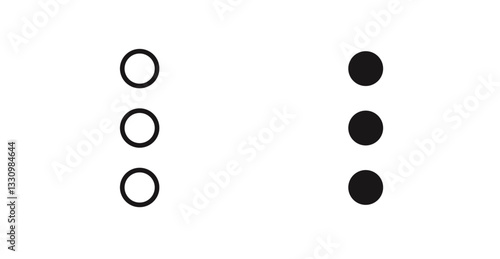 Menu dots icon outlined icon vector collection.