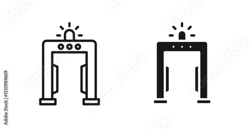 Metal detector icon outlined icon vector collection.