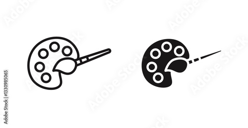 Palette icon outlined icon vector collection.