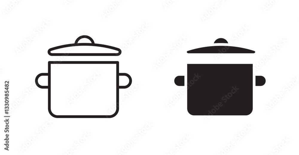 Pot icon outlined icon vector collection. Pot icon outlined icon vector collection.