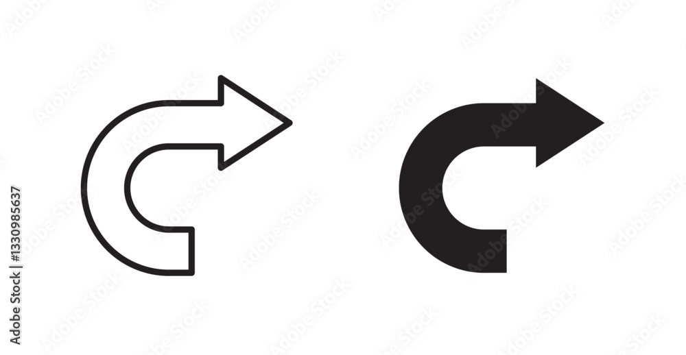 Redo icon outlined icon vector collection. Redo icon outlined icon vector collection.