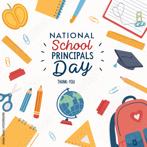 A colorful and cheerful digital illustration for School Principals' Day