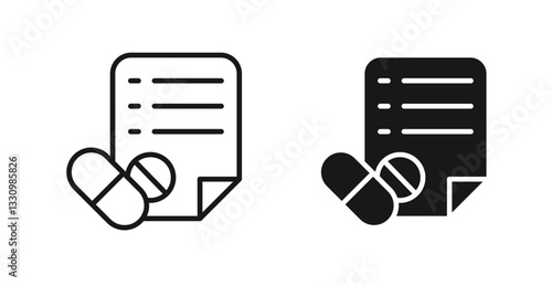 RX icon outlined icon vector collection.