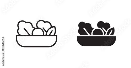 Salad icon outlined icon vector collection.